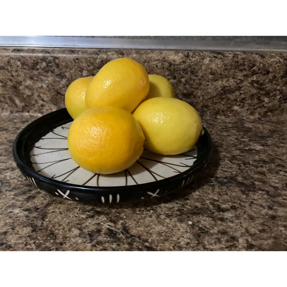 Vintage Brown & Tan FLOWER Bowl Plate - Sunflower Catchall Plate - Picture 4 of 7
